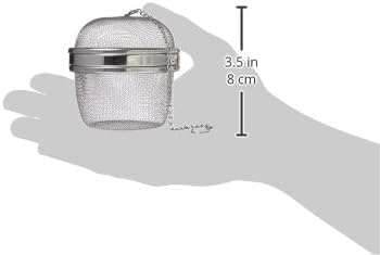 Fox Run - 5143 Fox Run Spice Infuser/Tea Ball, 3 x 3 x 3 inches, Metallic | Large 3" Round Tea Infuser | Spice Infuser For Cooking | Easily Hang On Pots & Mugs | Stainless Steel Mesh Infuser & Strainer