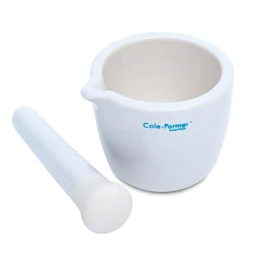 Cole-Parmer Mortar and Pestle Set, Porcelain, 150 mL