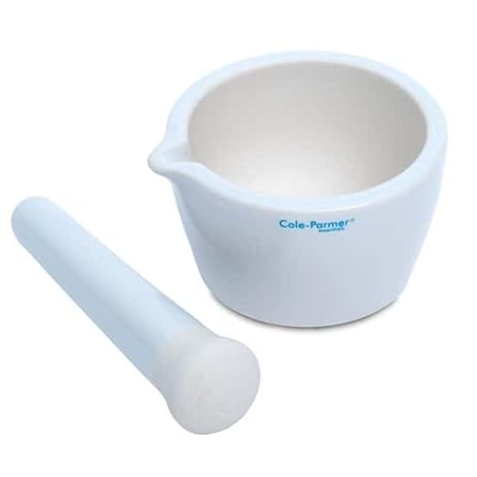 Cole-Parmer Mortar and Pestle Set, Porcelain, 275 mL