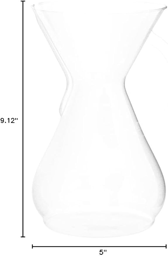 Chemex Pour-Over Glass Coffeemaker - Glass Handle Series - 8-Cup - Exclusive Packaging | All-Glass Handle Manual Drip Coffee Brewer, Borosilicate Glass, Uses Bonded Filters, Sediment-Free