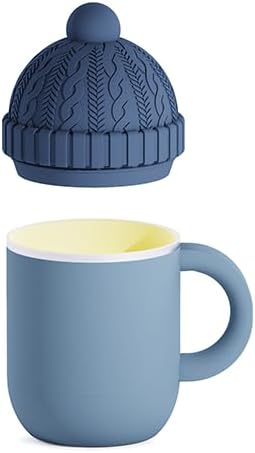 asobu Happy Hat Mug – 12 oz Double-Walled Stainless Steel Insulated Cup with Beanie-Shaped Lid – Ceramic Inner Coating – Spill-Proof and Ergonomic Design for Home and Travel (Red)