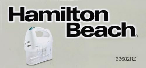 Hamilton Beach 6-Speed Electric Hand Mixer with Whisk,Traditional Beaters,Snap-On Storage Case,250 Watts,White,(Pack of 2)
