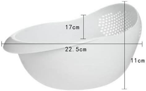 Rice Sieve Plastic Colander Kitchen Drain Basket with Handles Rice Bowl Strainer Strainer Basket Sink Drain Kitchen Tools (white)