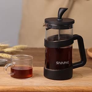 Sivaphe French Press 34oz Light-weight Durable High Borosilicate Carafe Maker 8 Cup Plastic Coffee Press Frothed