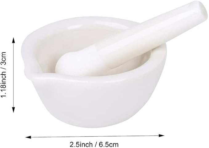 2.5inch Pills Crusher, Ceramics Spice Mill Grinder Set, Handheld Seasoning Mills Grinder,Porcelain Mortar And Pestle Tools Set Grinding Bowls, Set Of 2