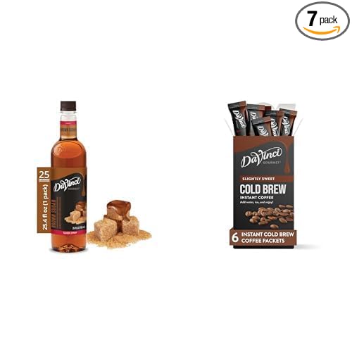 DaVinci Gourmet Brown Sugar Cold Brew At Home Starter Kit, 25.4 Fl Oz (Pack of 1) & 6 Count (Pack of 1)