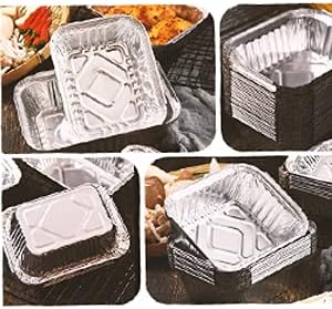 Waytiffer 25pack-8x8 Aluminum foil Pans Disposable Square baking Cake Pans | Heavy Duty 8x8 Baking Pan Disposable Foil Pans,Cooking Tins Homemade Breads Oven Pans,Foil Pan, Baking pan Roasting