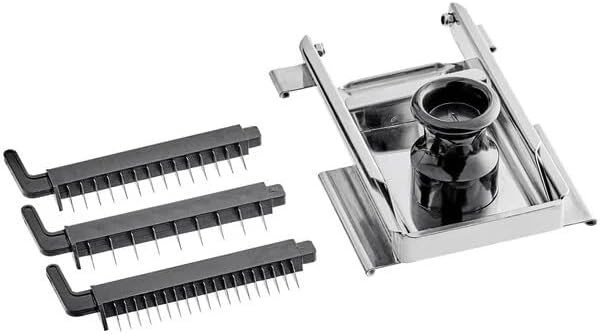 Stainless Steel Mandoline with 2 Built-In Blades and 3-Piece Interchangeable Julienne Blade Set