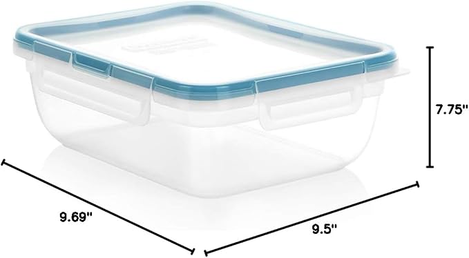 Snapware Plastic Total Solution (3-Pack, 8.5-Cup) Food Storage Containers | Meal prep containers with plastic BPA-free lids with 4 locking tabs, microwave, dishwasher, & freezer safe