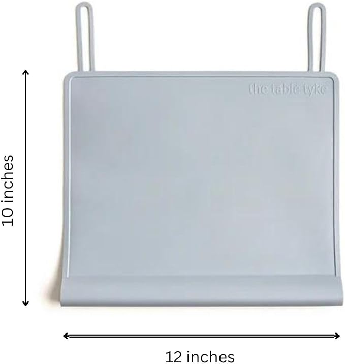 Table Tyke Silicone Placemat for Toddlers with Teething Table Edge Bumper - Non-Slip Baby Placemat for Restaurant & Home Dining - BPA Free Kids Food Mat - Travel Ready Toddler Eating Mat - Sage Green