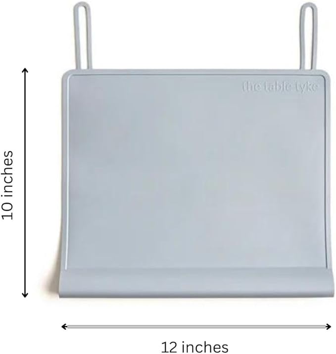 Silicone Placemats for Toddlers with Patented Edge Bumper | Kids Placemats Non Slip Travel Ready | Baby Placemat BPA Free for Restaurant Dining Table | Slate Grey
