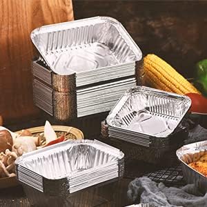 Waytiffer 100 Pack 1Lb mini Loaf Pans Disposable Aluminum Foil Bread Tins | Heavy Duty Disposable Aluminum Foil Bread Tins Standard Size 6" X 3.5" X 2.5" Oven Safe Sturdy Small Bread Tin Pans Loaf Pans
