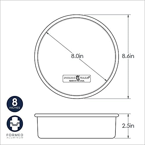 Nordic Ware Naturals Nonstick Round Cake Pan, 8-Inch (Pack of 4)