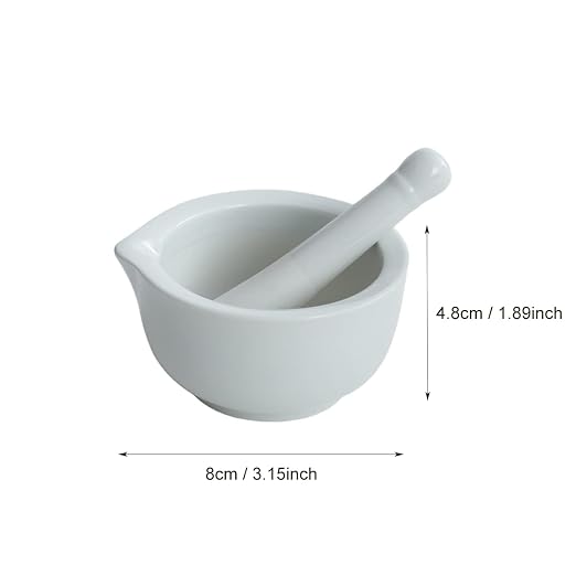 Porcelain Mortar and Pestle Spice Garlic Herb Grinder, Mixing Grinding Bowl Crusher Set, Restaurant Kitchen Tools-Black