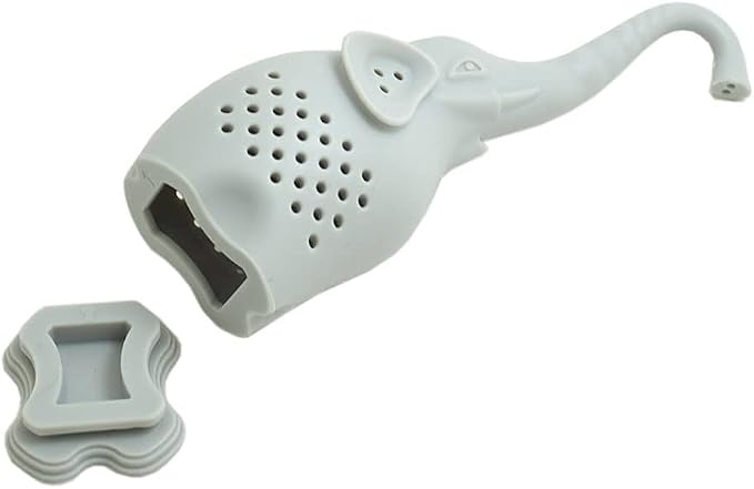 BronaGrand 1PCS Silicone Tea Infuser Creative Elephant Tea Strainer (Grey)