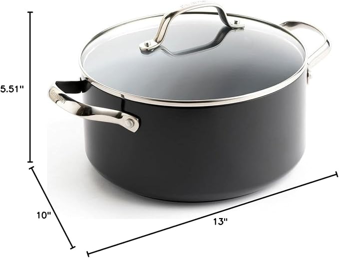 GreenPan Valencia Pro 5QT Ceramic Nonstick Stock Pot, Hard Anodized