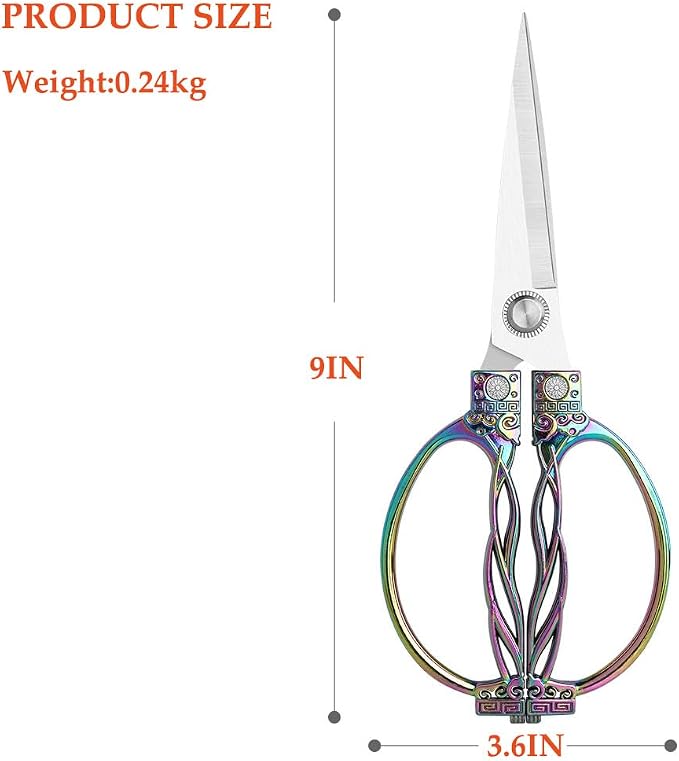 Multi-Purpose Kitchen Shears Scissors, Heavy Duty Stainless Steel Kitchen Scissors for Food with Strong Straight Edge Snips Colorful Handle (Colorful Lanterns)