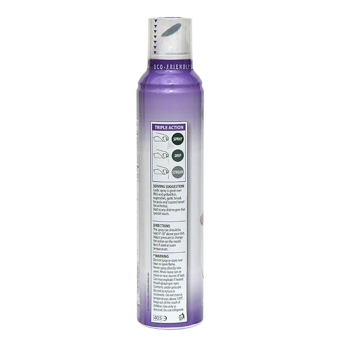 Mantova Extra Virgin Olive Oil Spray Garlic Flavored 8 oz. Spray Bottle - Manage Oil Amount - Great For Salads & Cooking (Pack of 2)