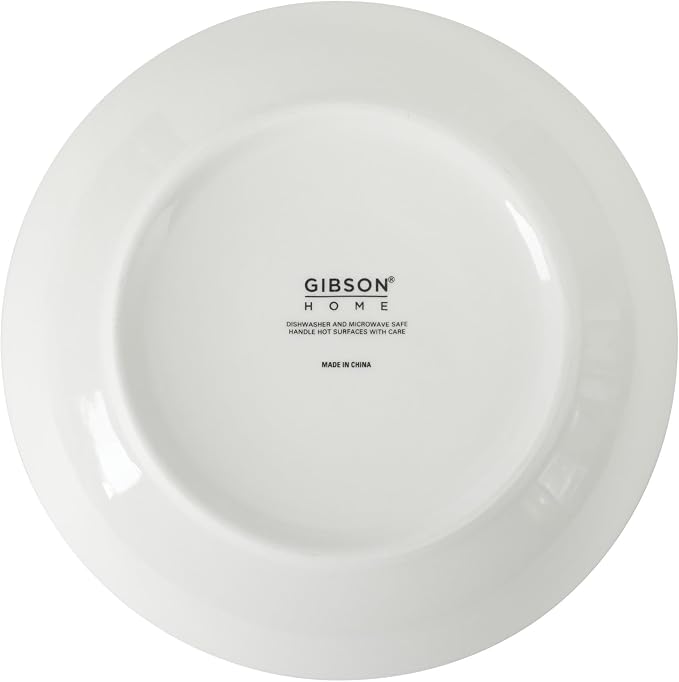 Gibson Home Heritage Sky 4-Piece Pasta Bowl Set, 8 Inch Round Stoneware Bowls, Blue & White Floral Design, Decorative Everyday Use