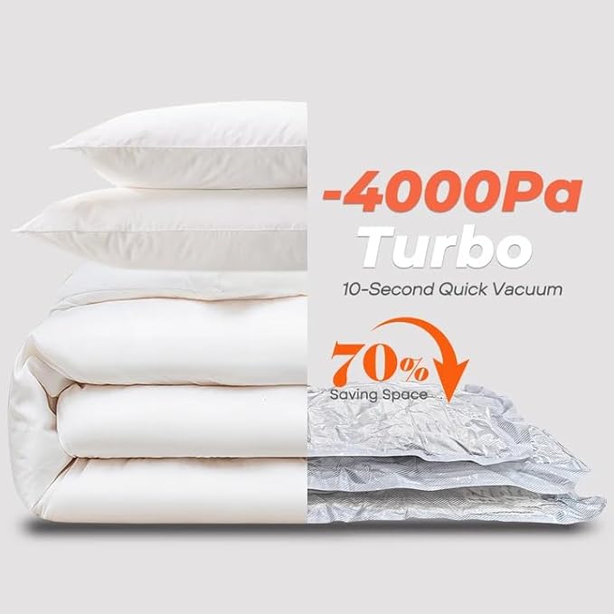 Vacbird Travel Vacuum Storage Bags, 8 Pack 29" Vacuum Seal Bags with Rechargeable Cordless Pump Compression Packing for Clothing Clothes Suitcase Luggage