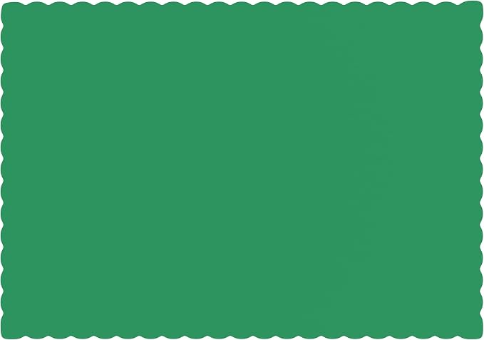 Paper Placemats - Disposable - Scalloped Edge (1000, Green)