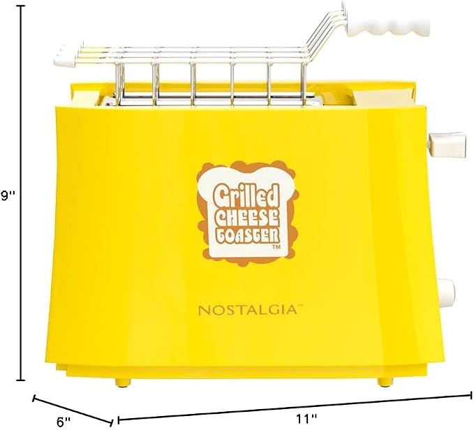 Nostalgia Grilled Cheese Toaster with Easy-Clean Toaster Baskets and Adjustable Toasting Dial with Wide Slots