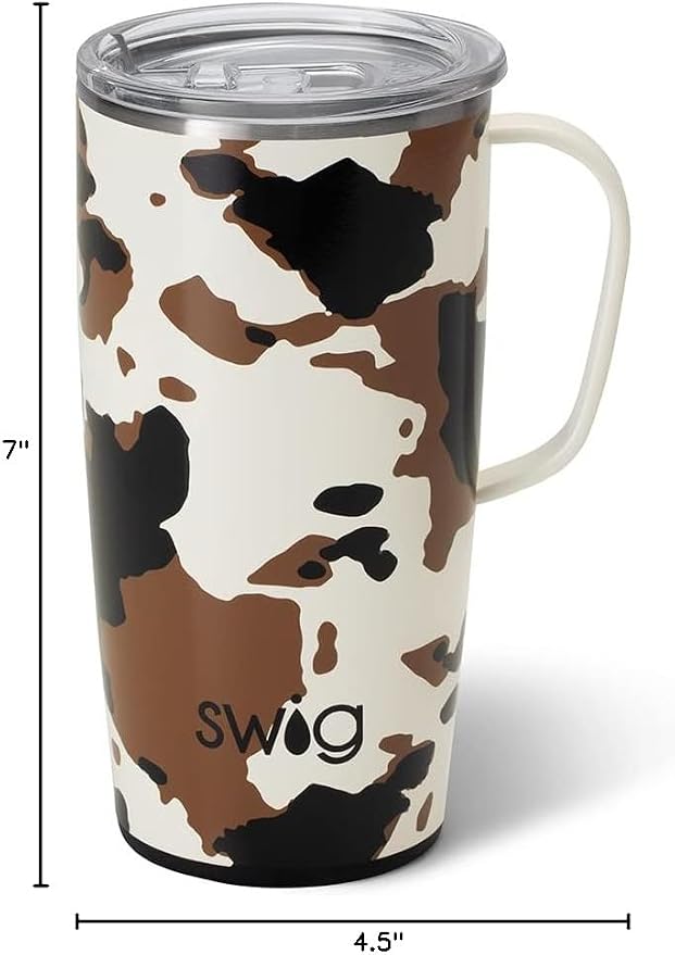 Swig Life 22oz Insulated Travel Mug with Handle & Lid, Hayride | Triple Insulated Stainless Steel - Handle & Lid Included - Keeps Coffee Hot or Cold - Cup Holder Friendly