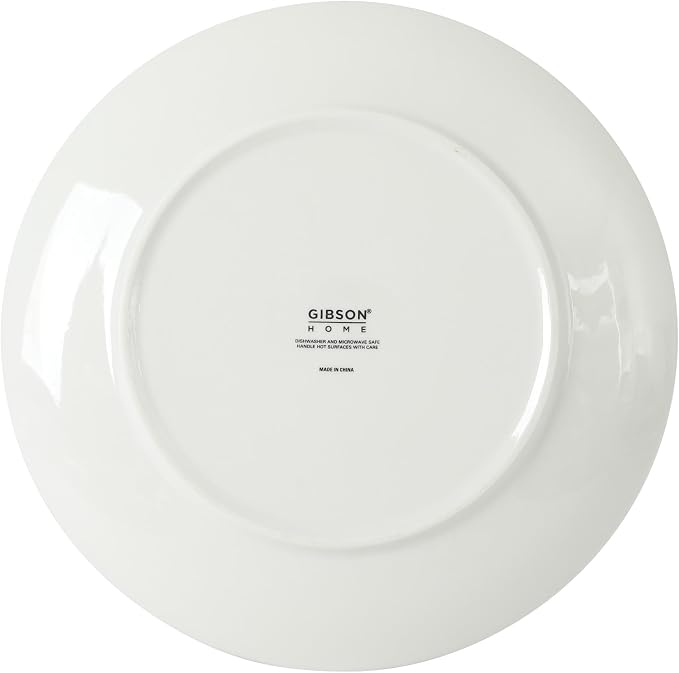 Gibson Home Palace Suite 16-Piece Dinnerware Set, Blue Floral Stoneware Plates & Bowls, Service for 4, Round Durable Everyday Dish Set