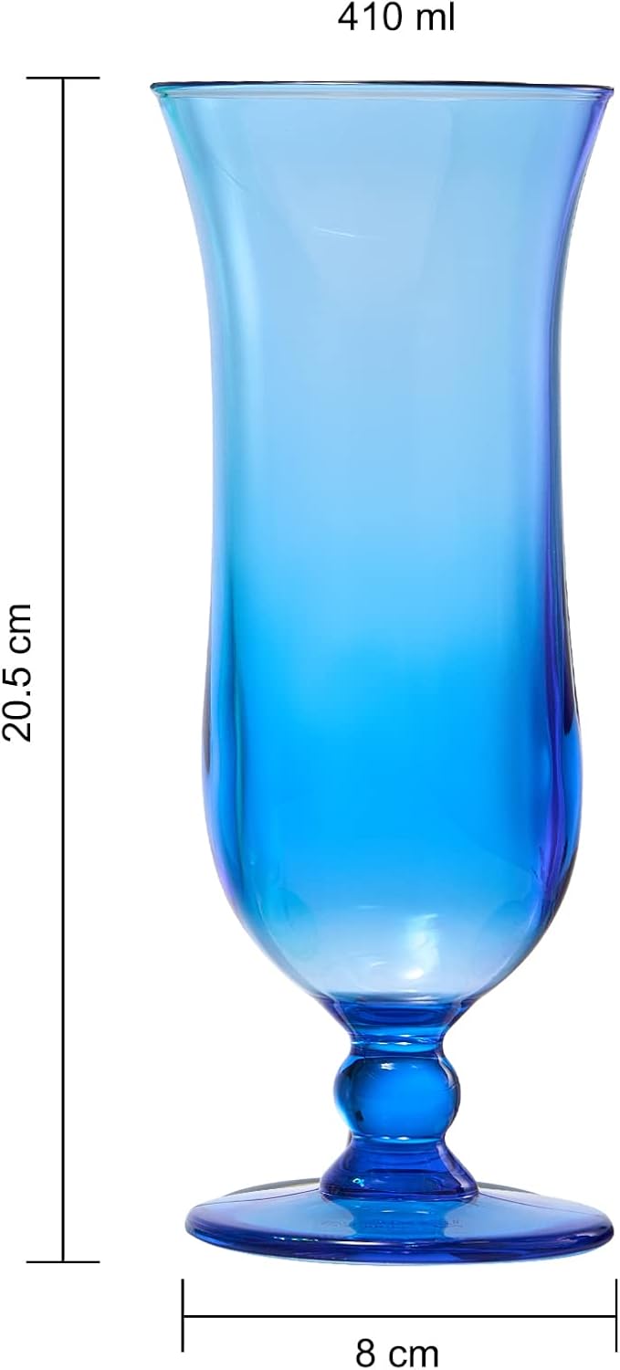 Unbreakable Pina Colada, Daiquiri, Frozen Cocktails & Juice Glasses, Hurricane Glassware, 14oz - 6 Set - Reusable Acrylic Dishwasher Safe Shatterproof BPA-free Plastic Cup, Tropical Cocktail Tall Cups