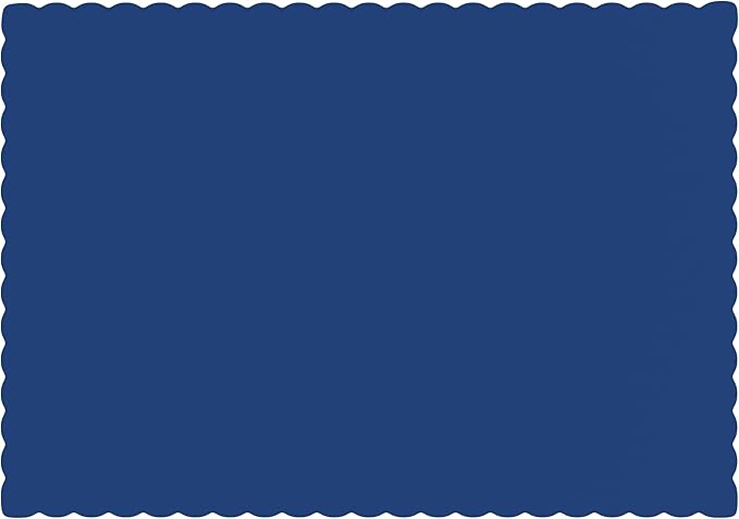 Paper Placemats - Disposable - Scalloped Edge (1000, Blue)