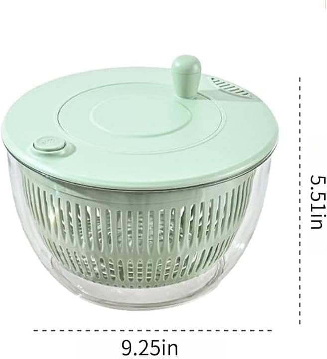 Ceruaxb Salad Spinner Chopper, 5.3 Qt Lettuce Dryer with 5 Blades, Green | Vegetable and Fruit Wash Bowl, Kitchen Colander, Egg Yolk Strainer, Slicing and Shredding, Rinsing, Draining and Food Prep