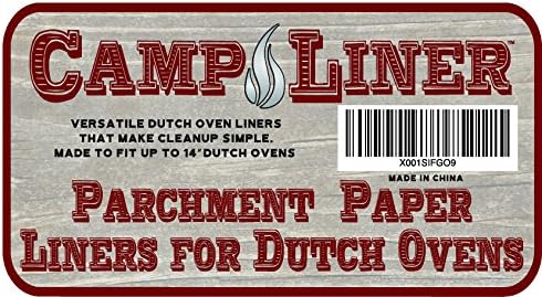 CampLiner Disposable Dutch Oven Liners – 20 Pack Extra-Thick Parchment Paper Rounds for 10”–14” Cast Iron Dutch Ovens | Eco-Friendly Easy Cleanup Liners for Camping, Sourdough Baking & Outdoor Cooking