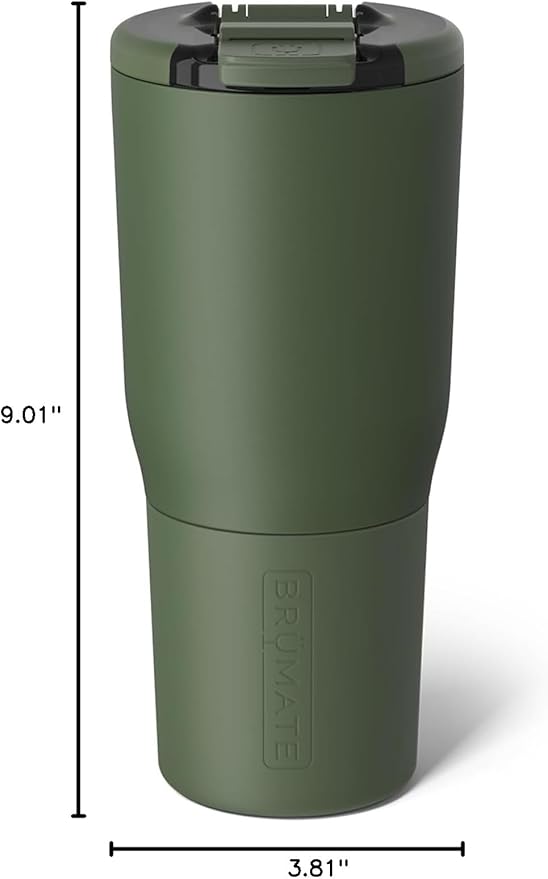 BrüMate Nav 25oz 100% Leak Proof Insulated Travel Tumbler with Magnetic BevLock™ Lid - Double Wall Cup-Holder Friendly Stainless Steel Mug (OD Green)