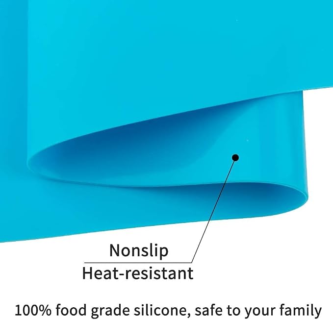 Extra Large Silicone Craft Mat for Kids, Large Silicone Sheet for Crafts, Kitchen Non-Stick Baking Mat, Heat Resistant Countertop Mat, Waterproof Placemat, Multipurpose Mat, Blue (23.62x15.75 inches)