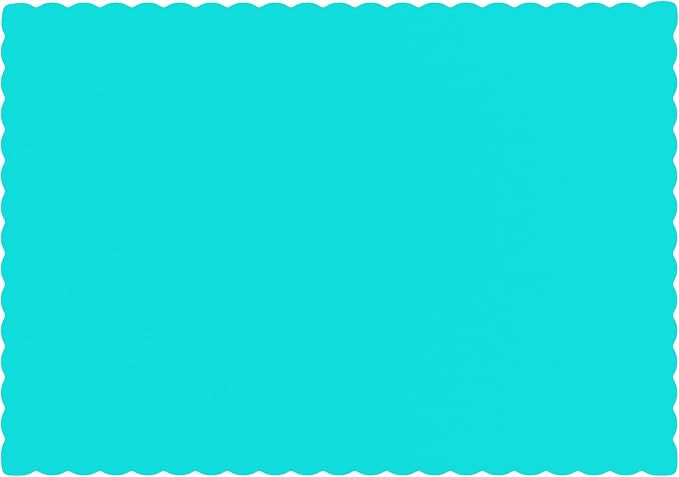Paper Placemats - Disposable - Scalloped Edge (100, Teal)