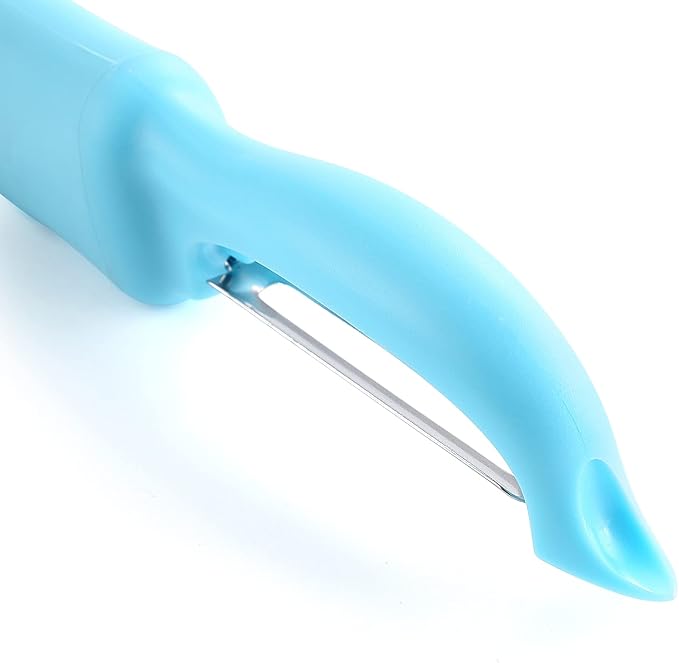 Spring Chef Swivel Potato Peeler with Soft Grip Handle, Set of 2, Aqua Sky | Premium Vegetable Peeler w/ Sharp Stainless Steel Blades, Multifunctional Food Peeler for Apple, Carrot, Cucumber, Fruit