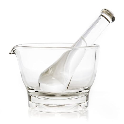 Mortar and Pestle - Variety of Sizes & Colors - American Made - Mosser Glass USA (Crystal, 16 Oz)