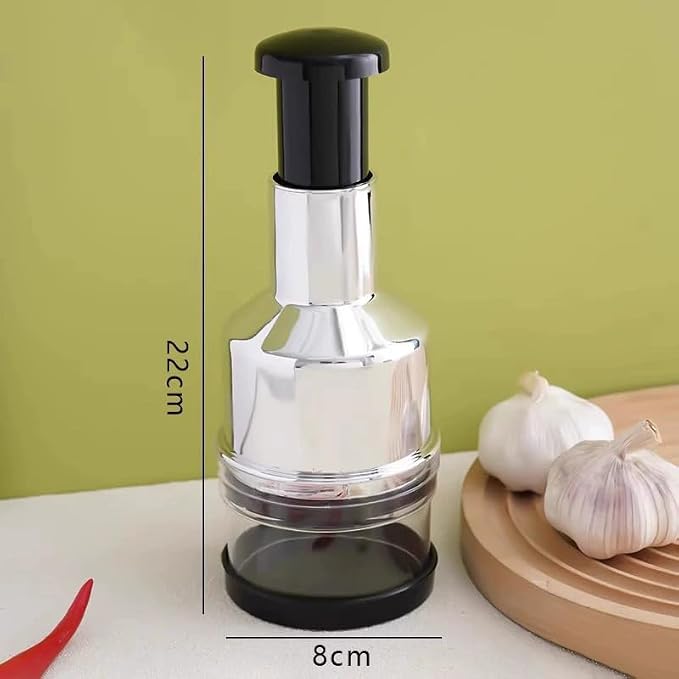 Stainless Steel Garlic Press 3-in-1 Crusher Mincer Chopper Kitchen Tool