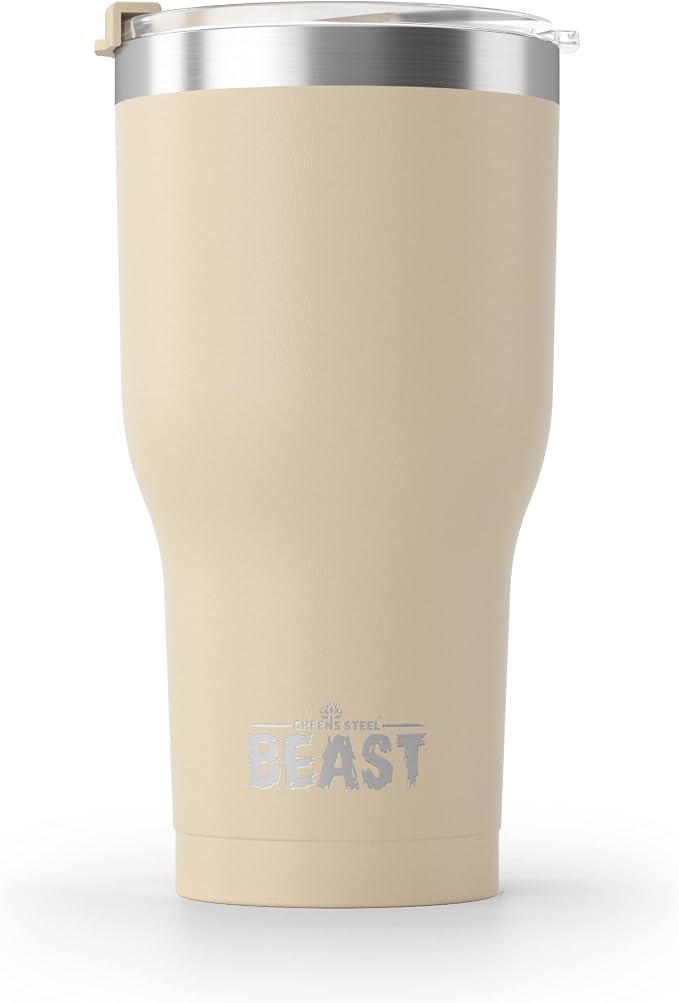 Beast 30 oz Tumbler Stainless Steel Vacuum Insulated Coffee Ice Cup Double Wall Travel Flask (Sand)