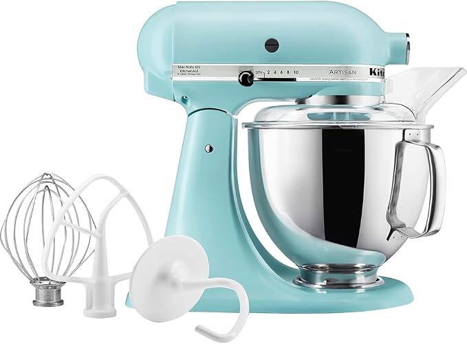 KitchenAid Artisan Series 5 Quart Tilt Head Stand Mixer with Pouring Shield KSM150PS, Mineral Water Bundle with Deco Essentials Exclusive CPS 1 Year Extended Protection Pack