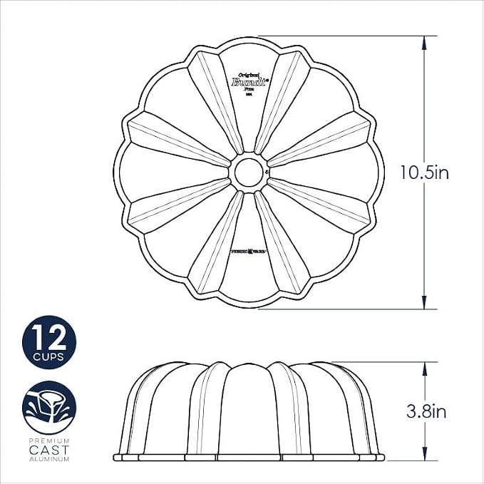 Nordic Ware Original Bundt, 12-Cup, Graphite