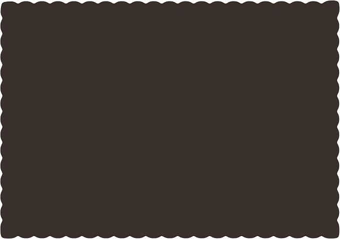 Paper Placemats - Disposable - Scalloped Edge (100, Black)