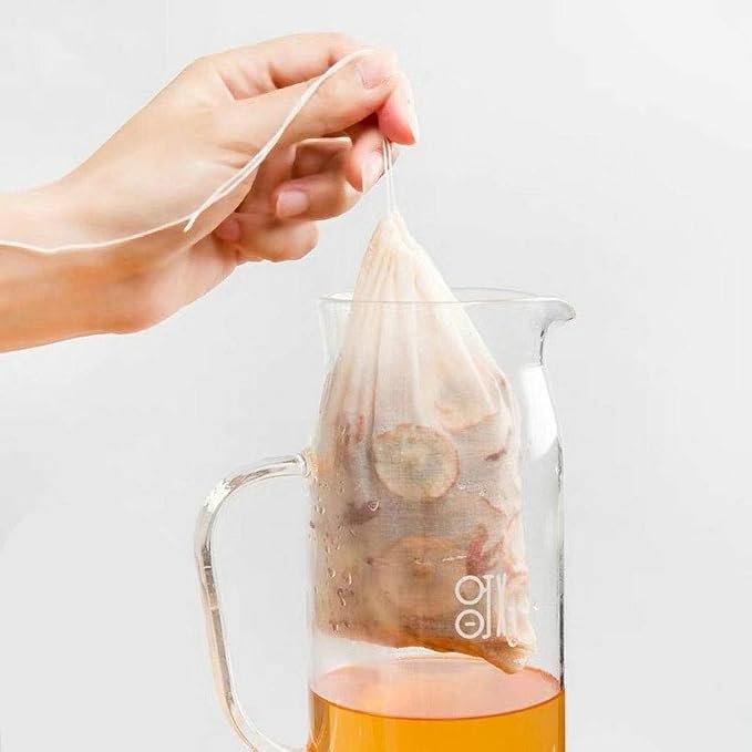 100 Pack Disposable Tea Filter Bags Tea infusers 4" x 6" Empty Muslin Drawstring Seal Filter Tea Bags Drawstring Herb Loose Tea bag for Brew Tea Cold Brew Coffee(4" x 6" /10 x 15cm)