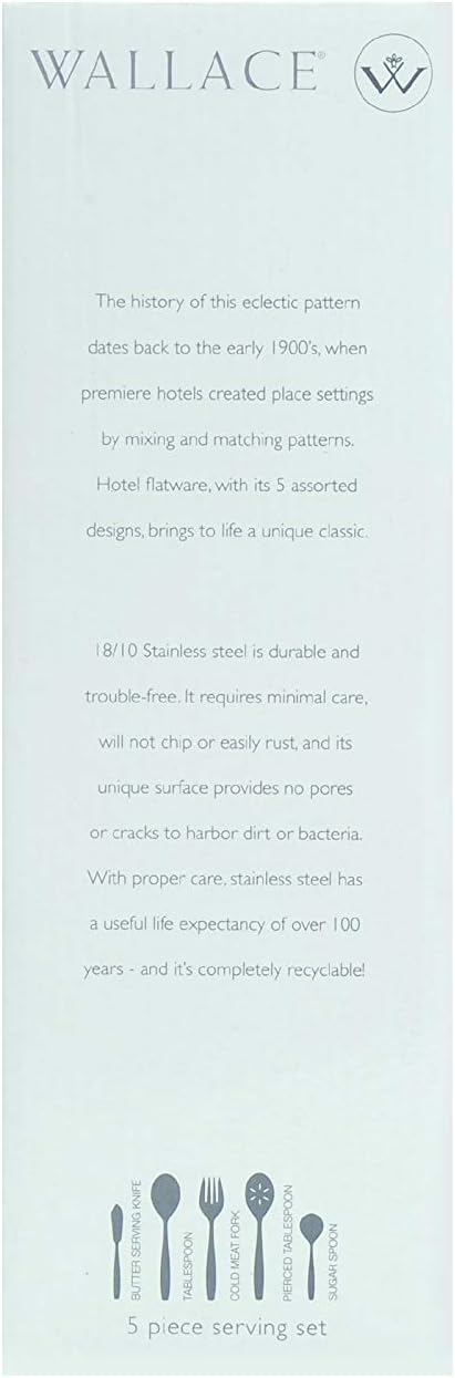 Wallace Hotel 77-Piece Flatware Set, 18/10 Stainless Steel Silverware Set for 12 with Filigree Handles, Dishwasher Safe Cutlery Set for Formal Dining
