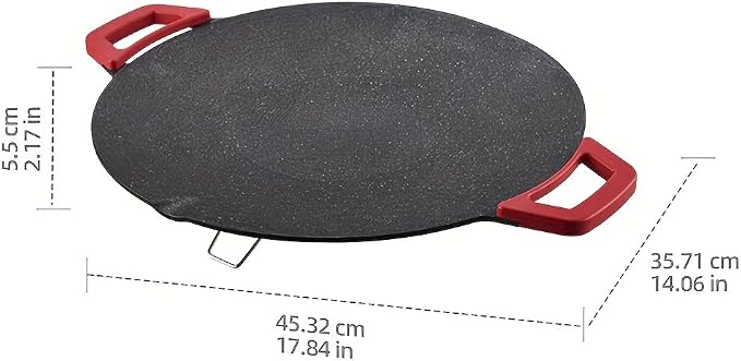 14'' Electric Grill, Smokeless Nonstick Electric Griddle for Indoor Use, Compact & Versatile Cooking for Steaks, Pancakes & BBQ, 800W with Adjustable Temperature Control