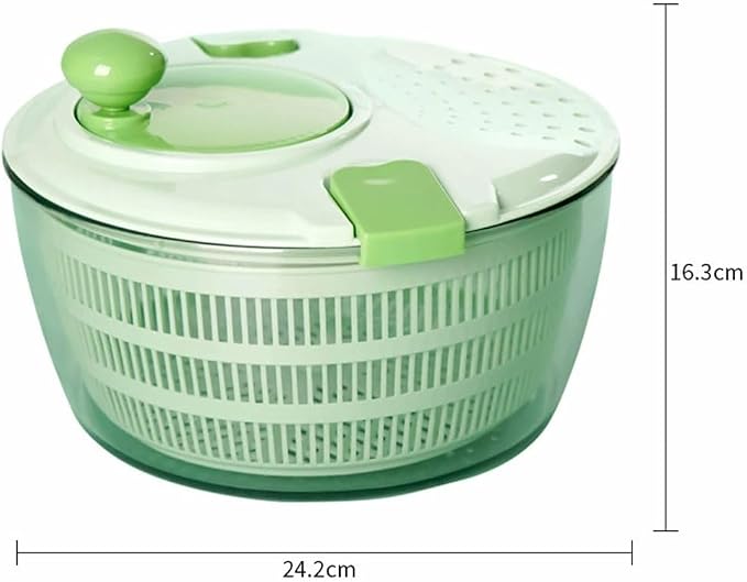 Collapsible Salad Spinner, 4L Hand Crank Vegetable Dryer with BPA-Free | BPA-free 4L capacity | Fits most standard sinks | Dishwasher-safe removable basket | Collapsible to 1/3 size