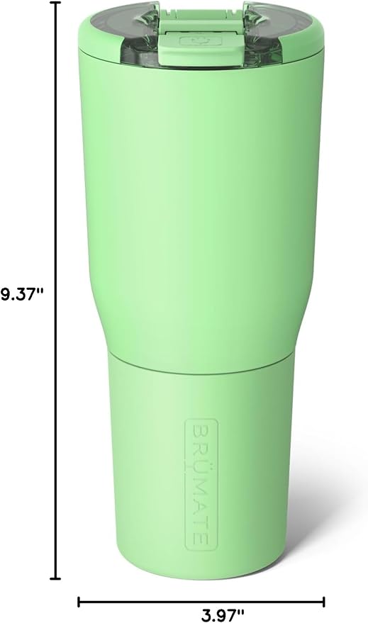 BrüMate Nav 35oz 100% Leak Proof Insulated Travel Tumbler with Magnetic BevLock™ Lid - Double Wall Cup-Holder Friendly Stainless Steel Mug (Kiwi)