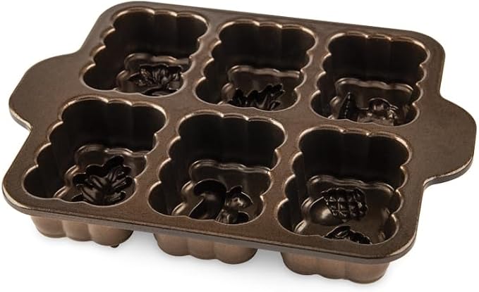 Nordic Ware Harvest Mini Loaf Pan, 5-Cup, Bronze