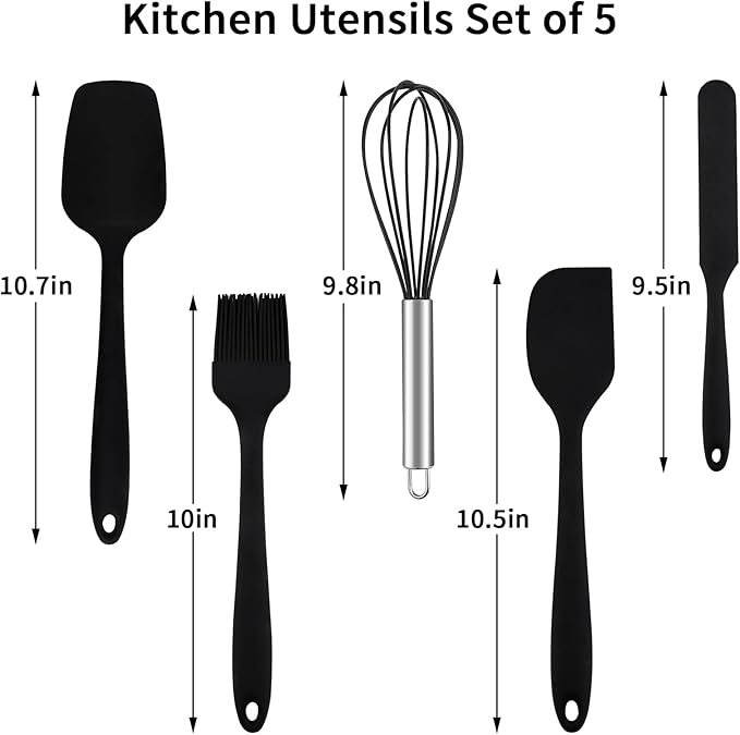 Stainless Steel Mixing Bowls: Metal Mixing Bowl Set with Lids and Handles Non-slip Silicone Bottom Nesting Bowls for Kitchen Set of 3 - Black