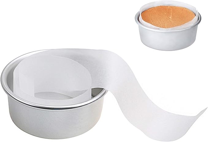Non-stick Cake Pan Side Liner - Parchment Paper Strips for Cake Pan Circles, Bakeware Sheet Tray, Springform Pan, 2.75in x 164ft Pre-cut Baking Paper Roll, Oven & Microwave Safe